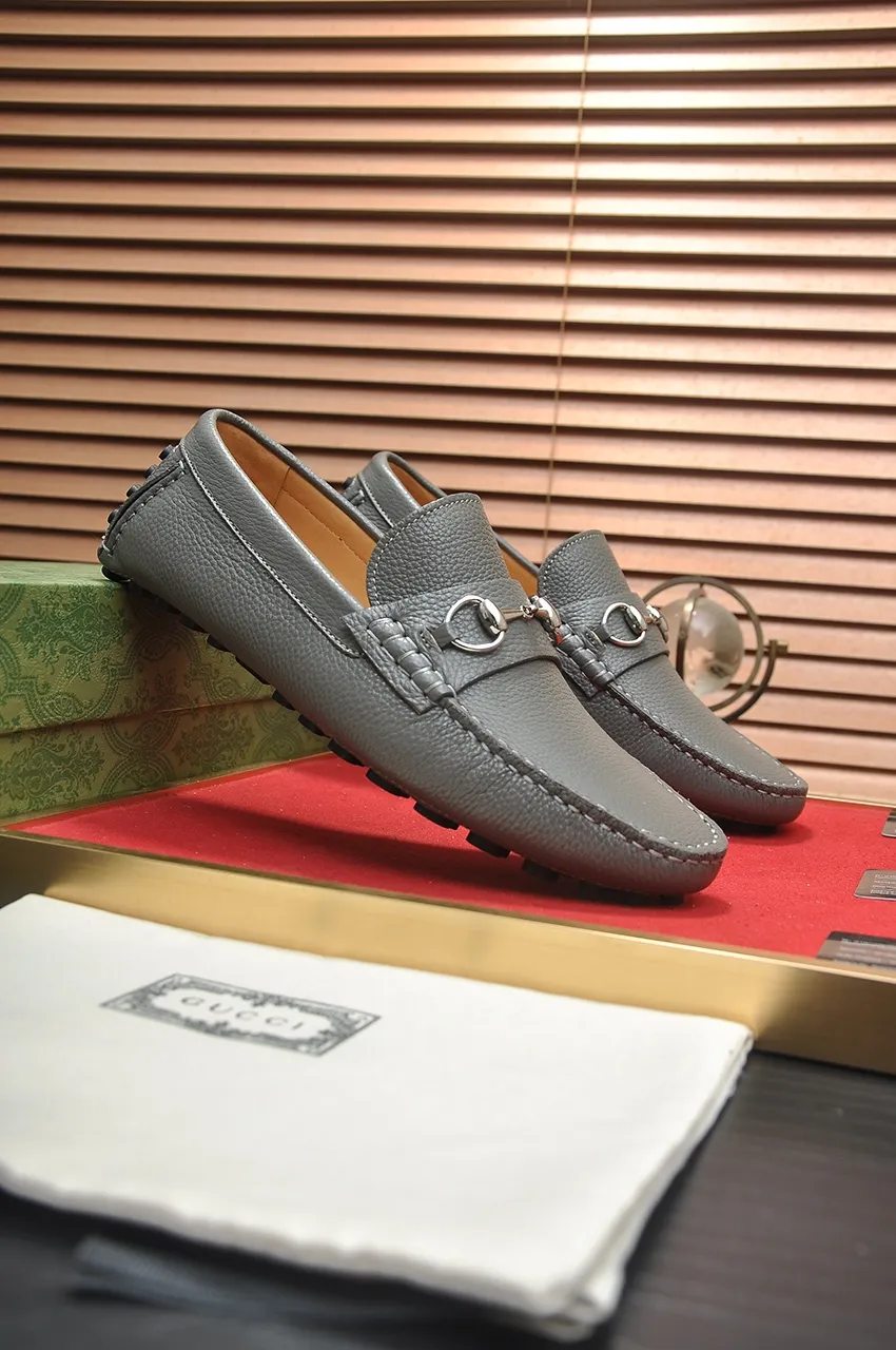 Men's Men's Shoes💰420💶【GUCCI】 (High-end Niuli) New 🍀Gucci*——Gucci Doudou Shoes! Made of imported original cowhide, the inner top layer is comfortable cowhide lining! Original wear-resistant rubber outsole! High quality products! Code number 38-44!